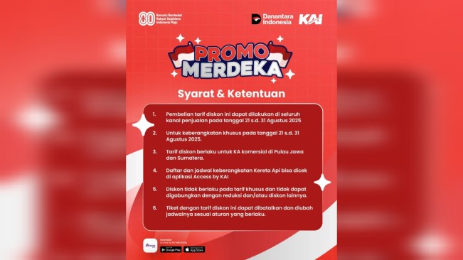 Promo merdeka dari KAI Divre I Sumut. [Dok. Humas PT KAI Sumut]